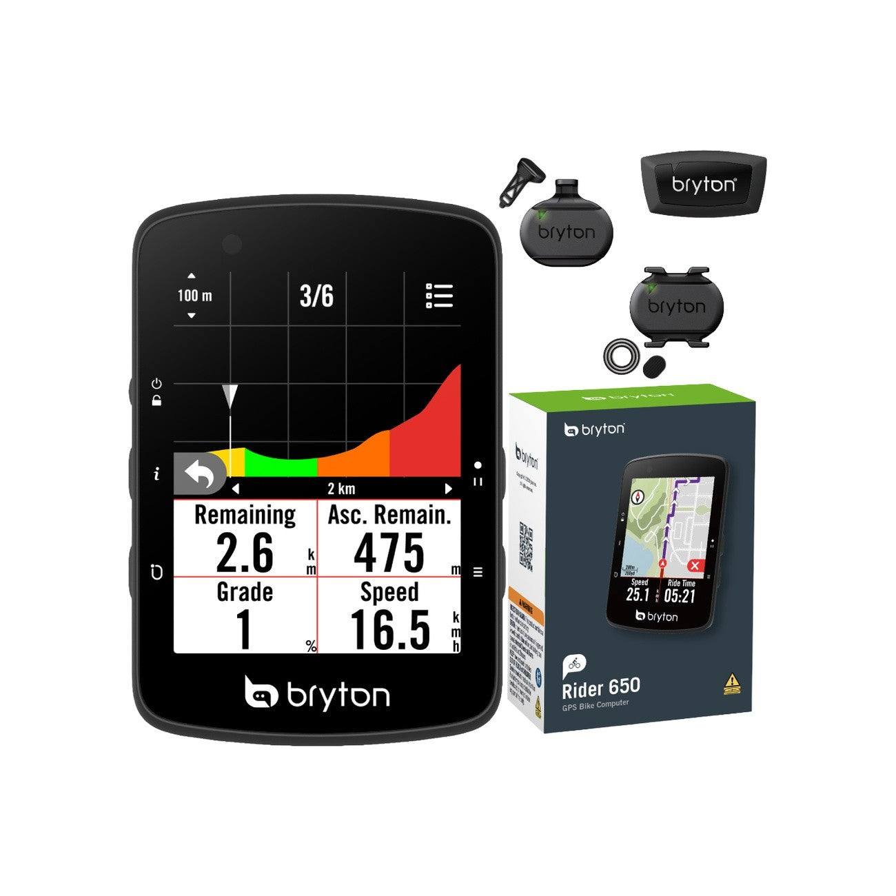 Rider 650 GPS Cycling Computer + Sensor Bundle